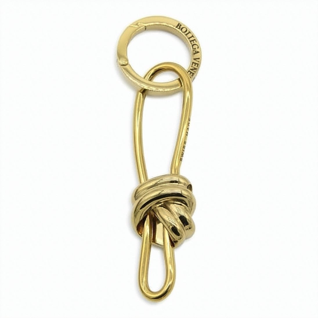 Bottega Veneta Polished Metal Keyring With Distinctive Knot Design