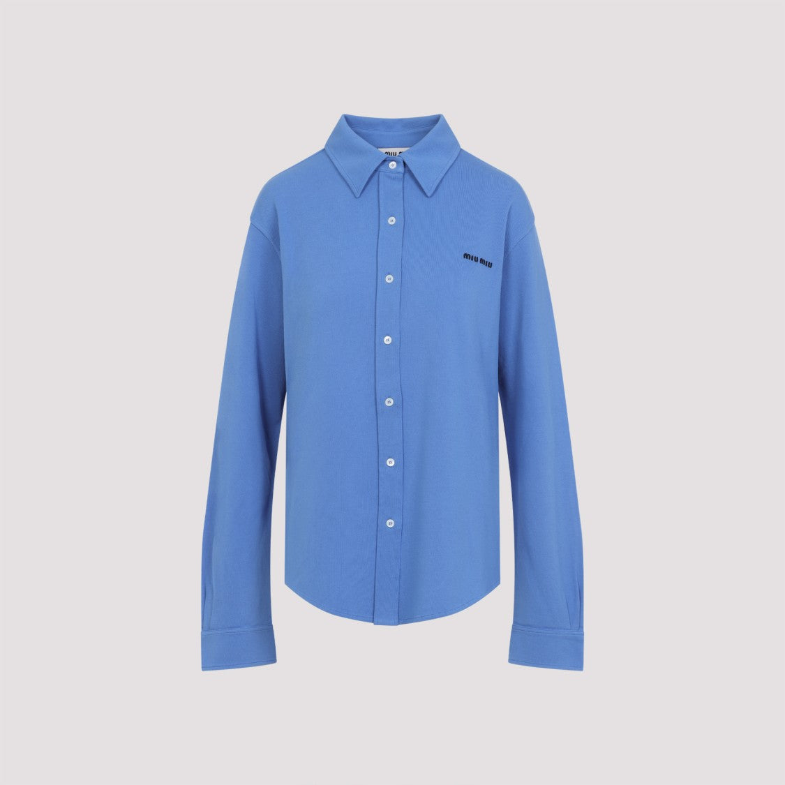 Miu Miu Periwinkle Blue Cotton Piquet Shirt
