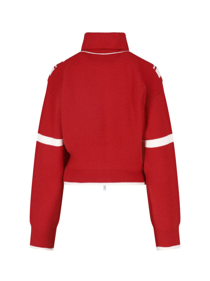 Stella Mccartney Cropped High Collar Wool Sweater