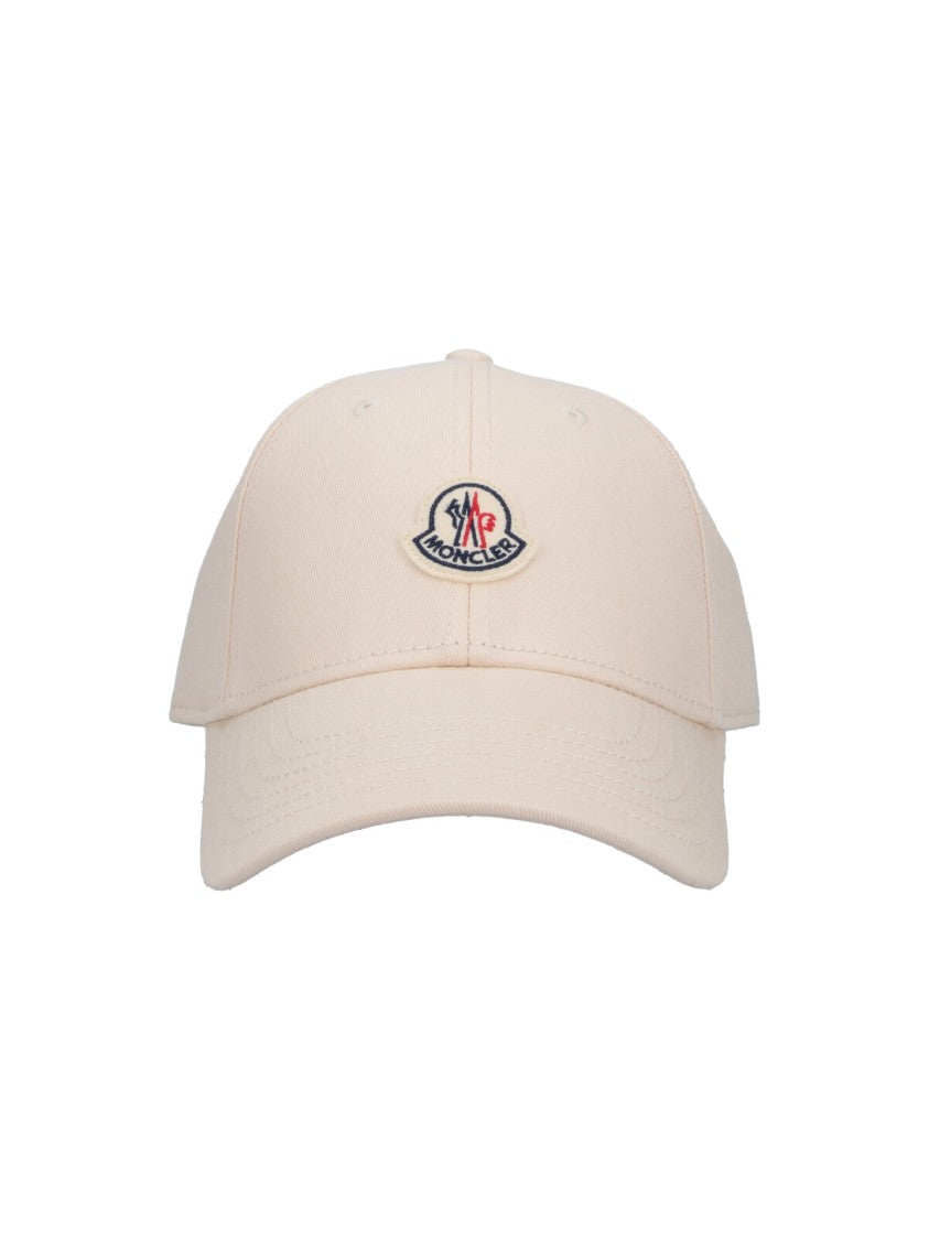 Moncler Cream Cotton Baseball Cap Multicolor Logo