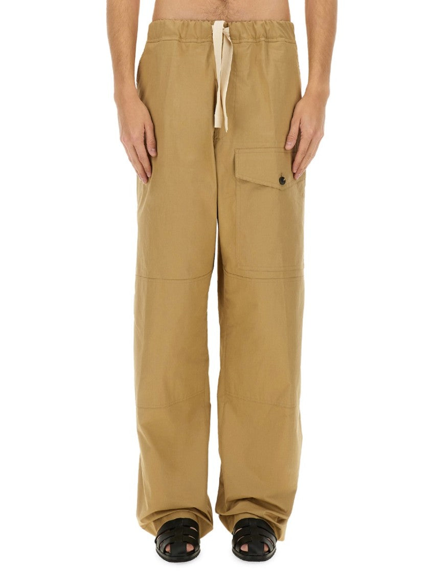 Dries Van Noten Straight-Cut Cotton Pants With Design