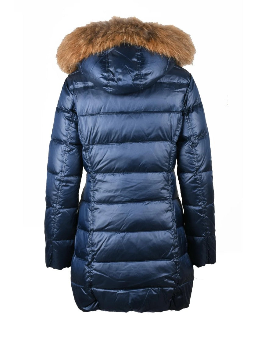 Bomboogie Blue Quilted Polyester-Blend Long Down Jacket