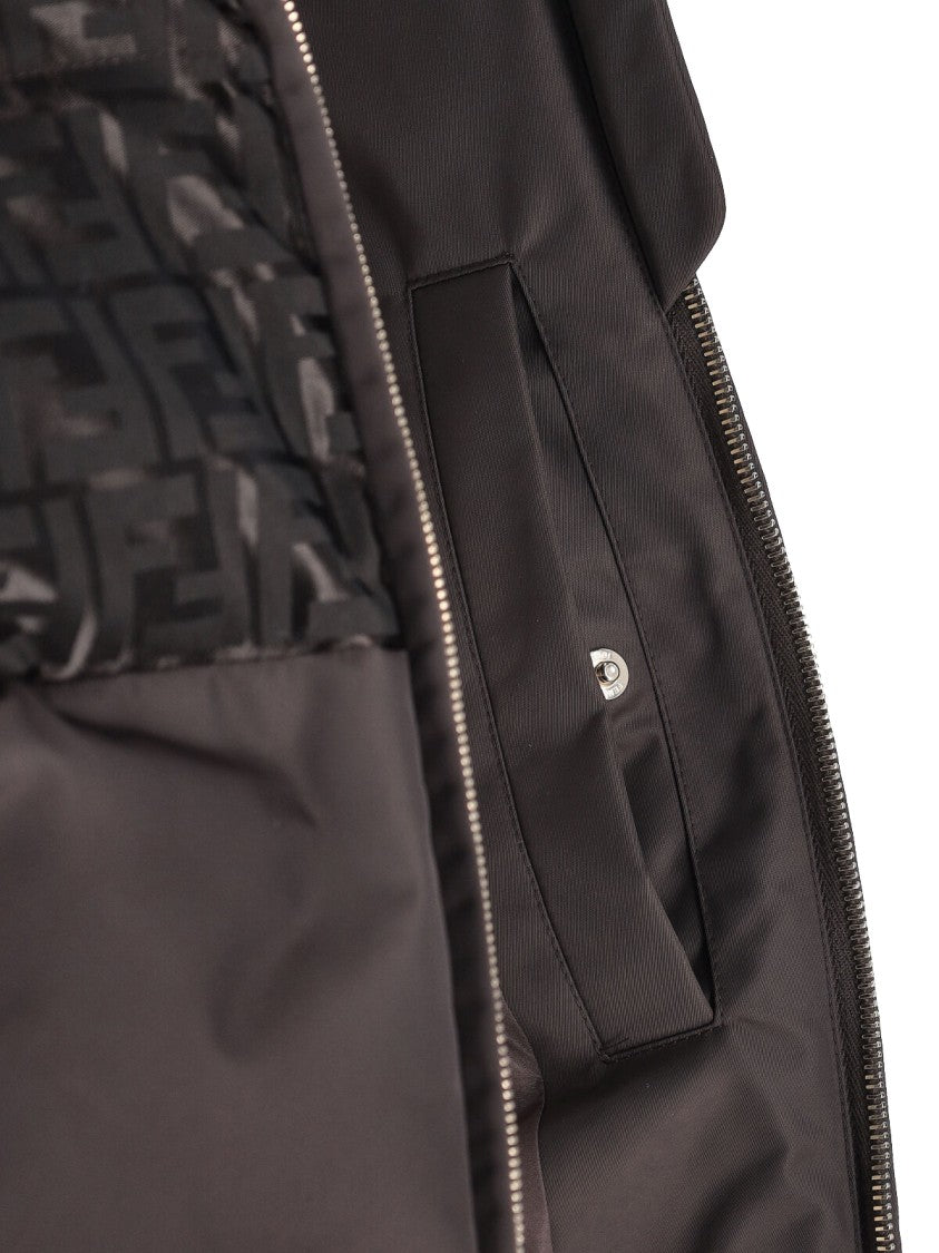 Fendi Cropped Brown Puffer Jacket