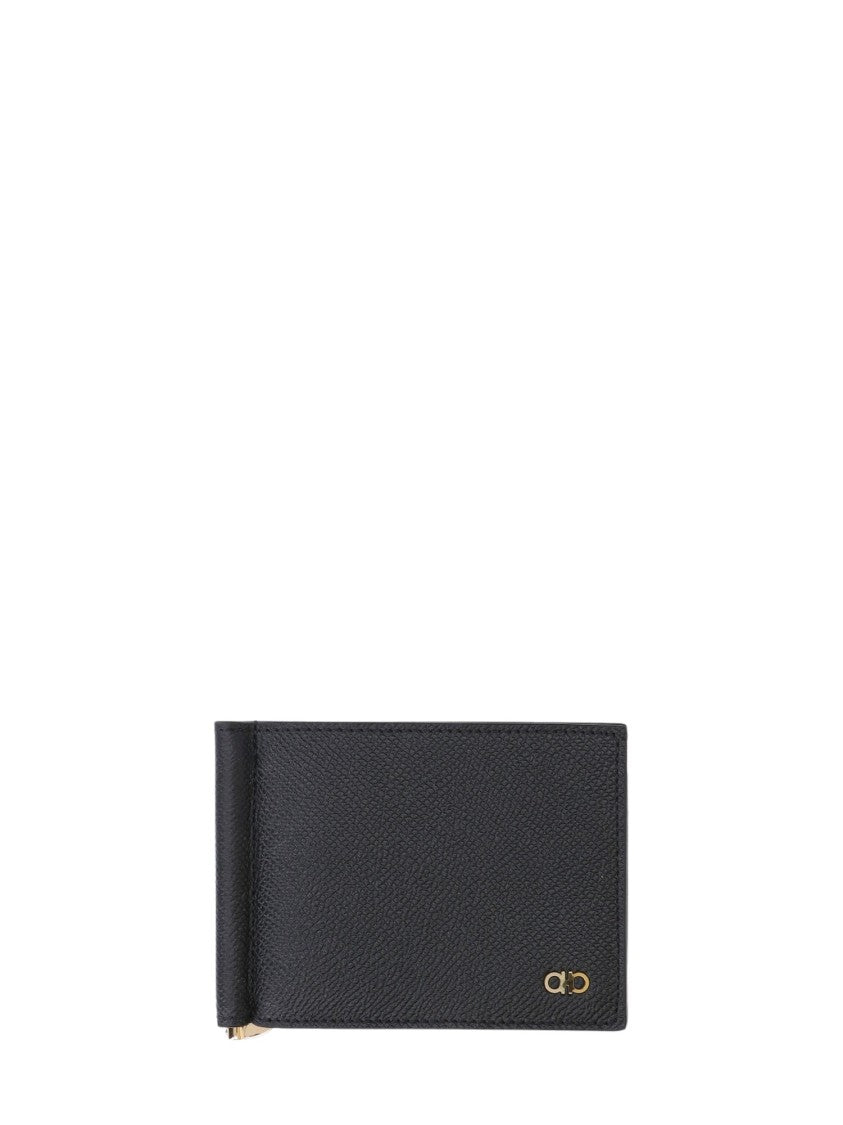 Ferragamo Micro Gancio Money Clip Leather Wallet