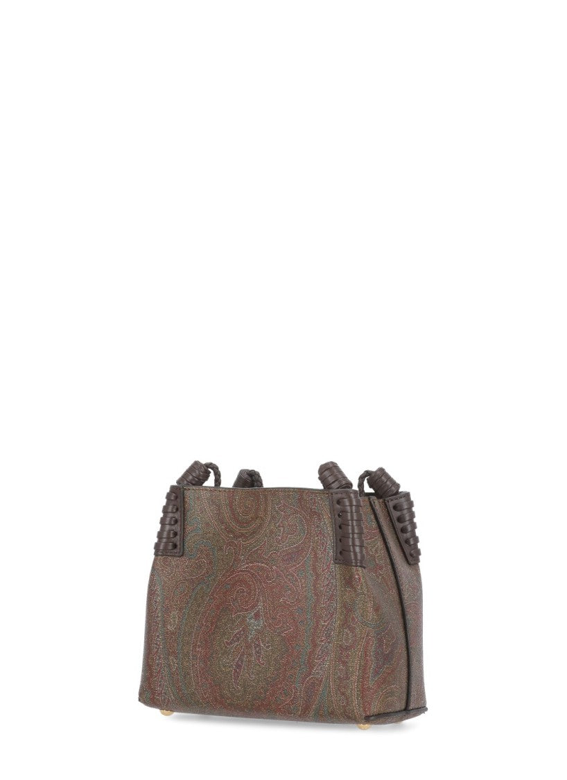 Etro Compact Cotton Shoulder Bag With Iconic Paisley Design