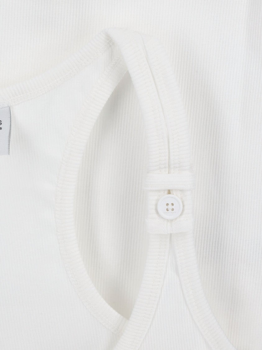 Courrèges "90'S" Ribbed Tank Top – White