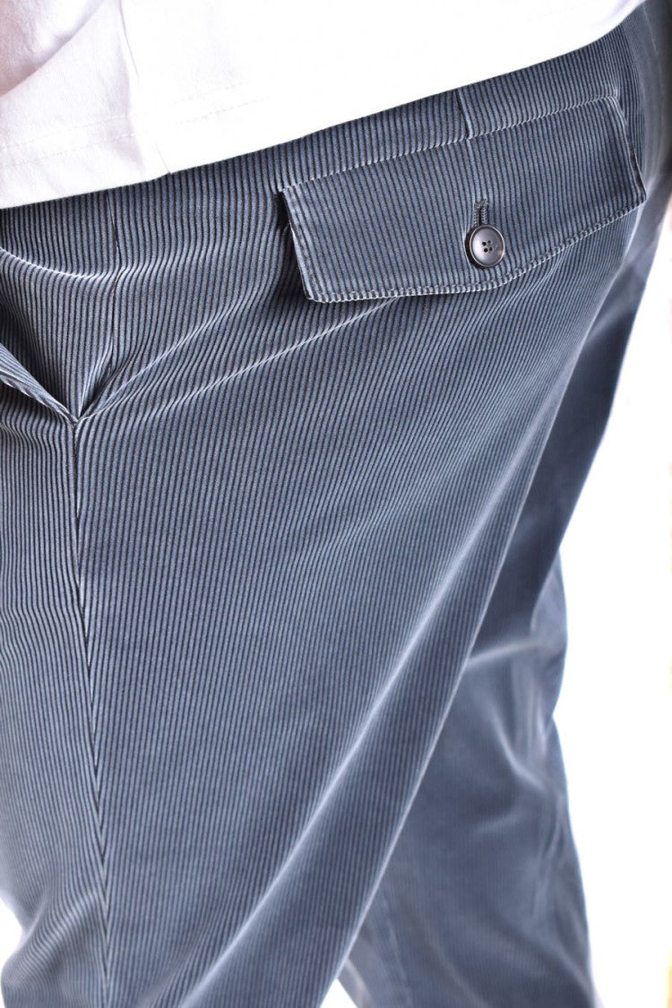 Rrd Grey Cotton-Blend Formal Pants