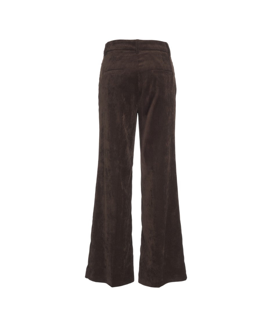 Cambio Wide-Leg Corduroy Trousers With High Waist And Flared Silhouette