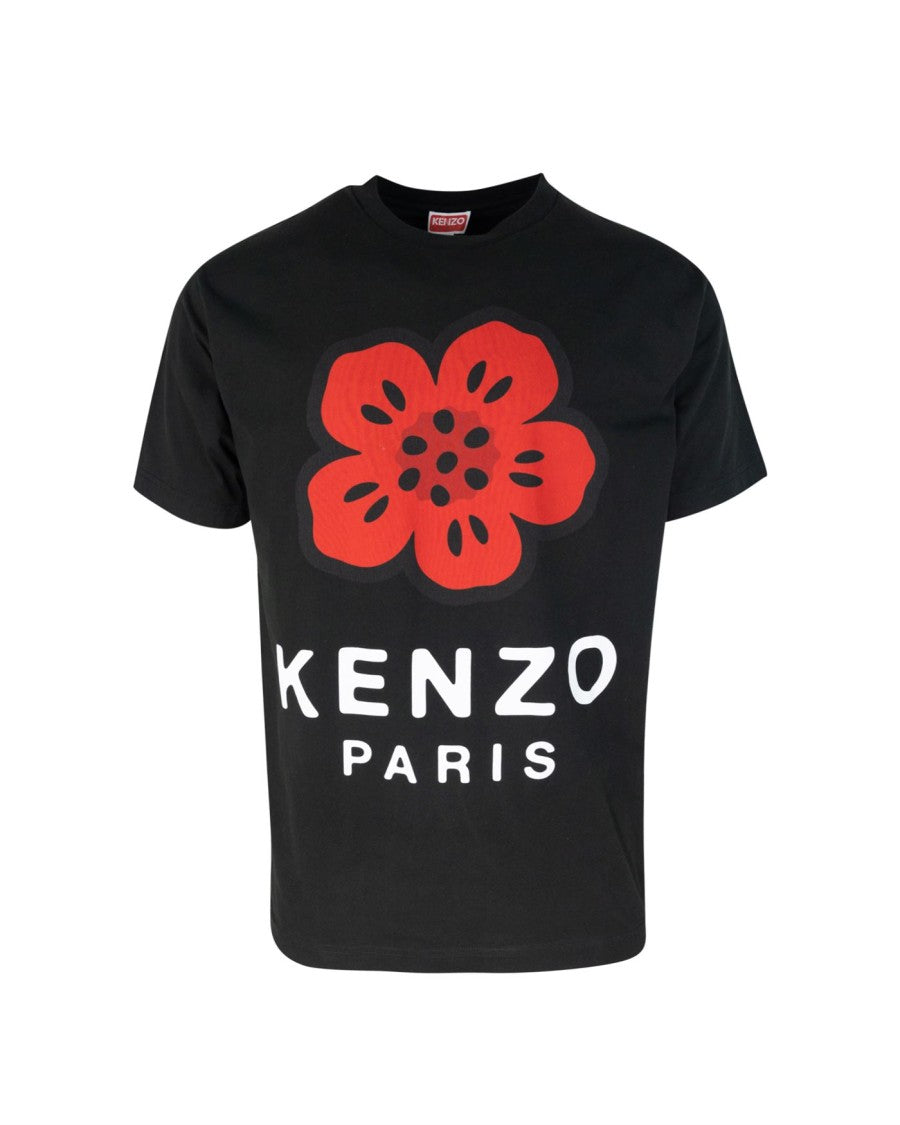Kenzo Black T-Shirt With Boke Flower Print