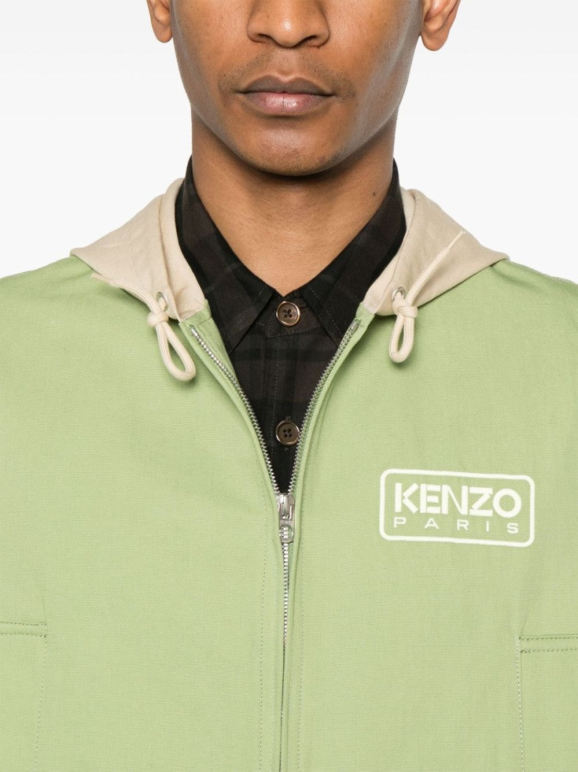 Kenzo Avocado Green Front Toggle Zip Jacket