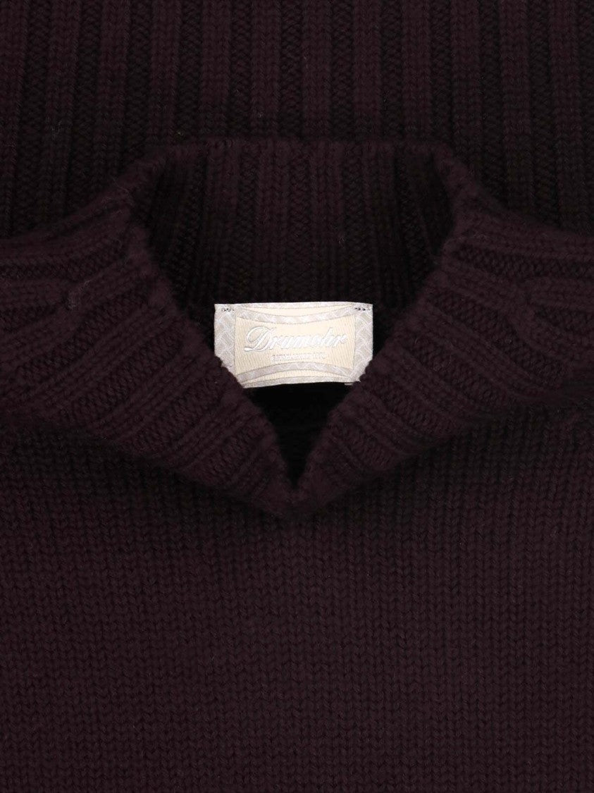 Drumohr Bordeaux Merino Wool Crewneck Sweater