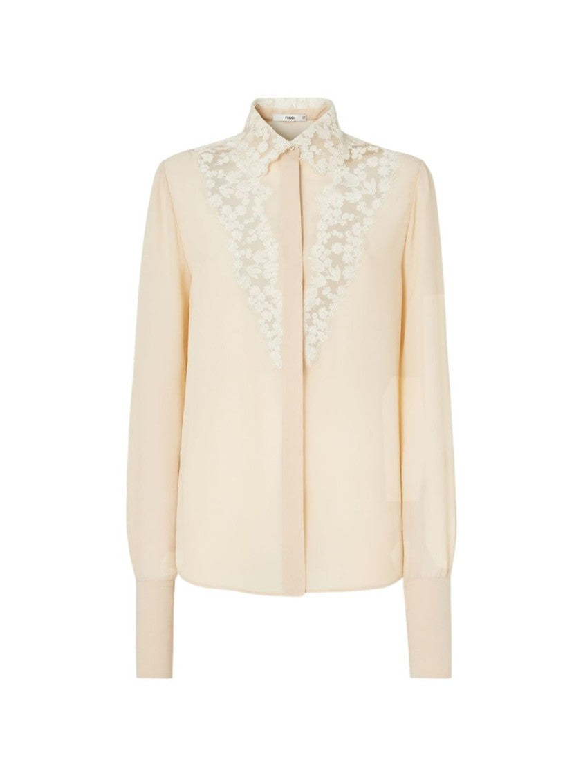 Fendi Sheer Floral Lace Blouse