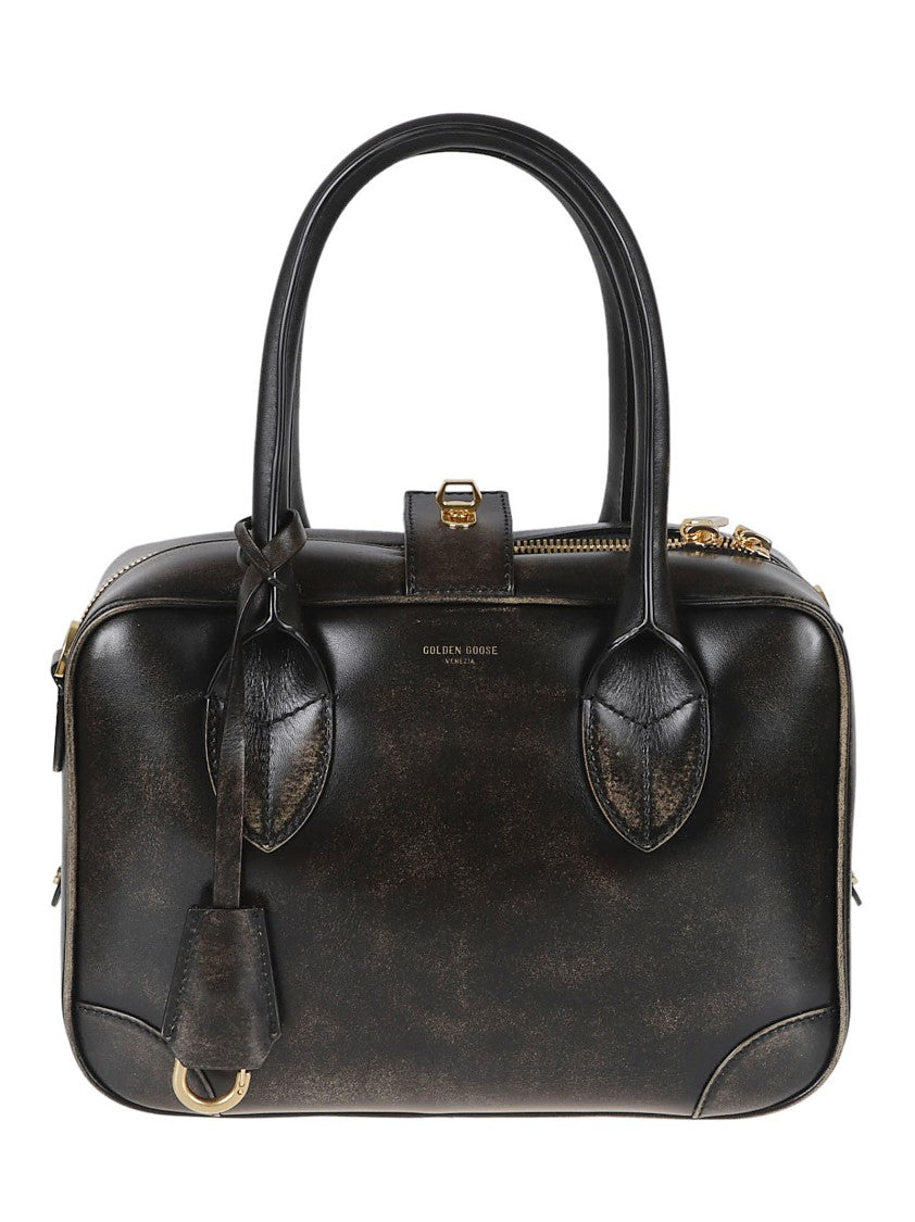 Golden Goose Black Leather Double-Zip Mini Bag