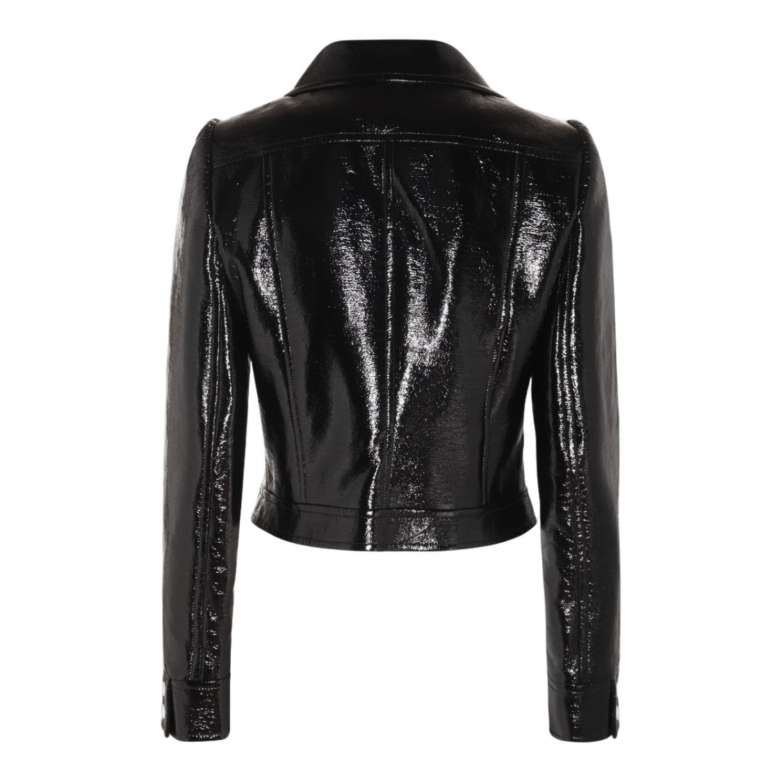Courrèges Glossy Black Fitted Jacket With Structured Silhouette