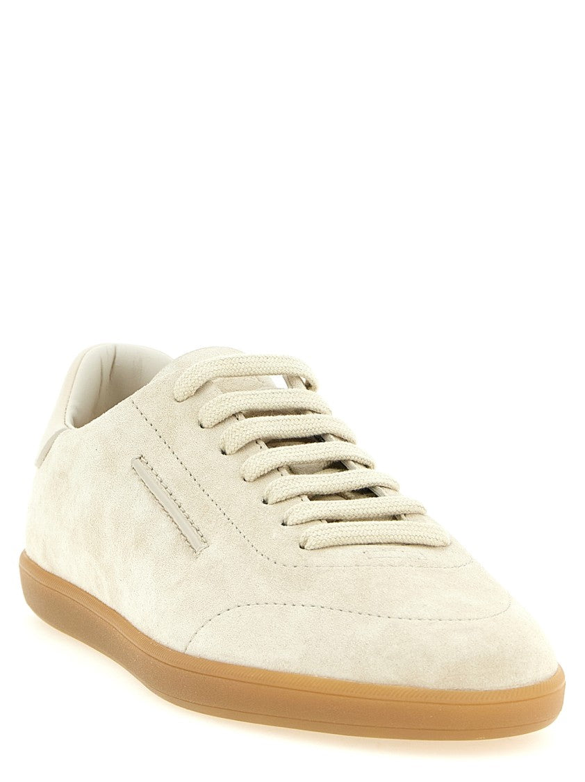 Zegna Unstructured Suede Sneakers With Leather Heel