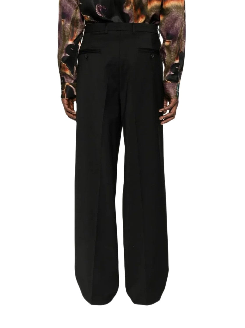 Amaranto Wide-Leg Trousers With Front Pinces And Tailored Design