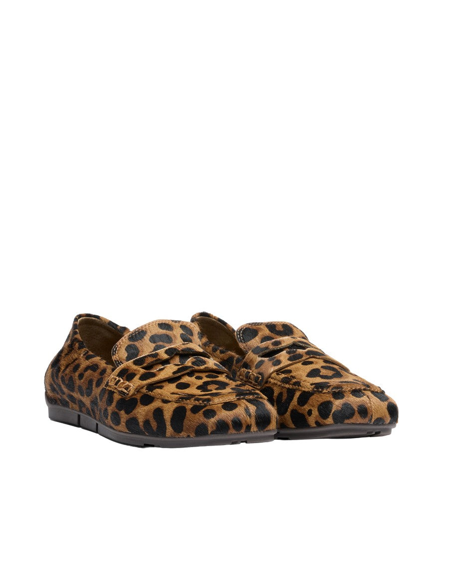 Ash Leopard Barkley Hair Calf Leather Loafers