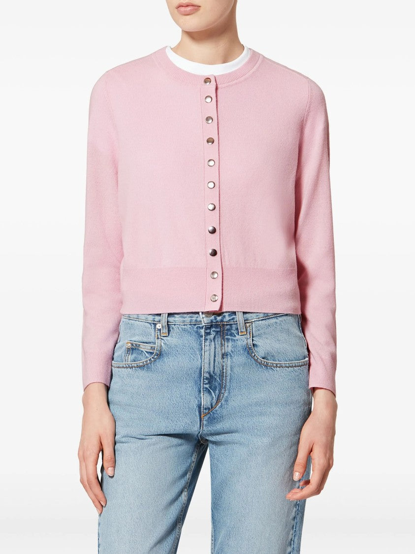 Isabel Marant Neutral Idesia Cropped Merino Cardigan