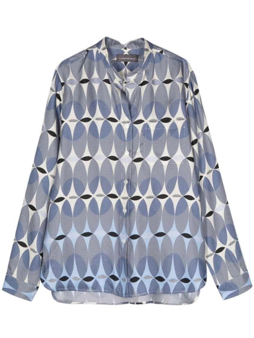 Lorena Antoniazzi Monogram-Pattern Silk Shirt