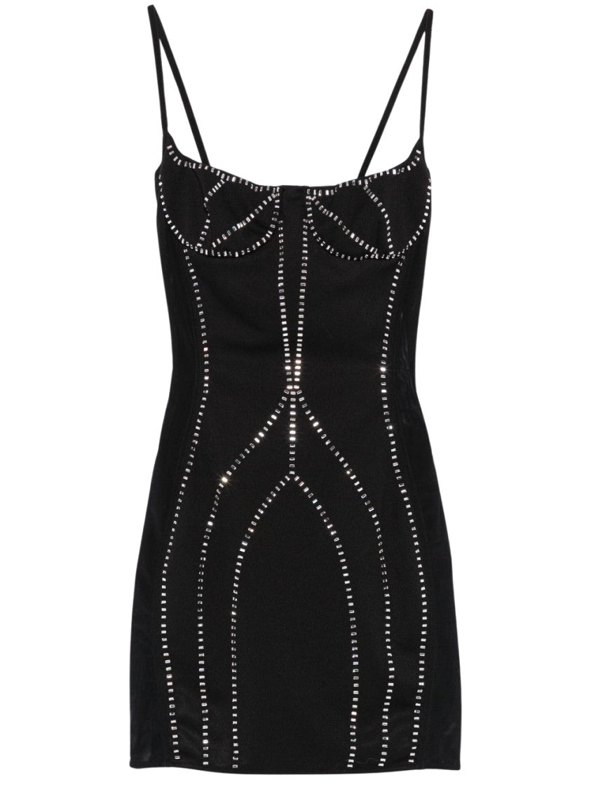 The Attico Form-Fitting Black Mini Dress