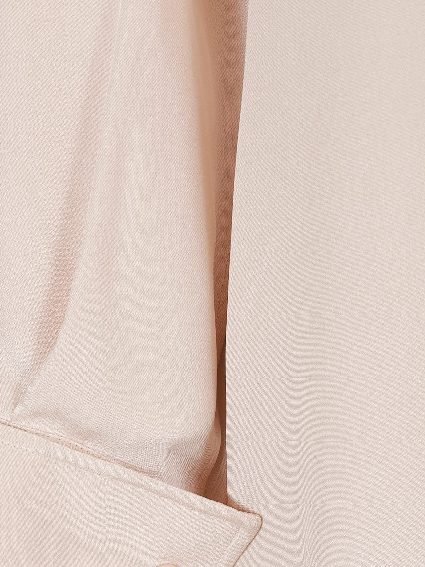Max Mara V-Neck Silk Dress With Rolled Three-Quarter Sleeves