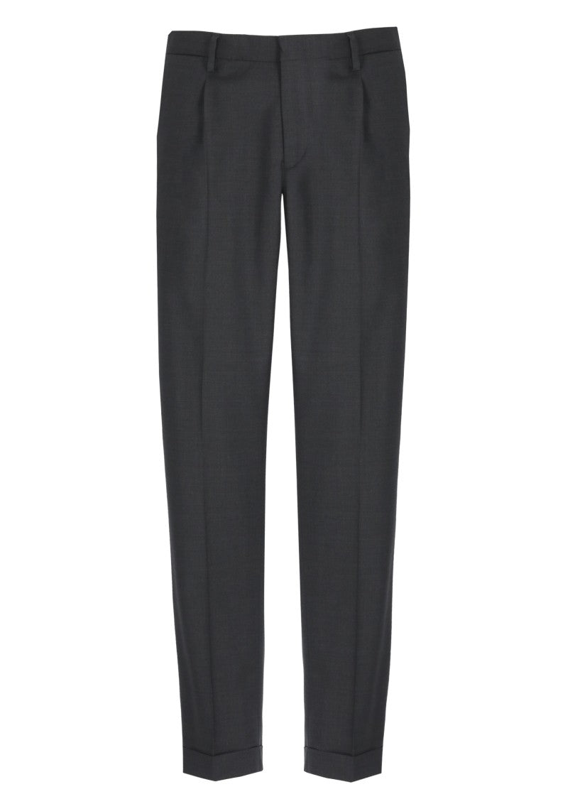 Briglia 1949 Dark Grey Tiberios Wool Straight-Leg Pants