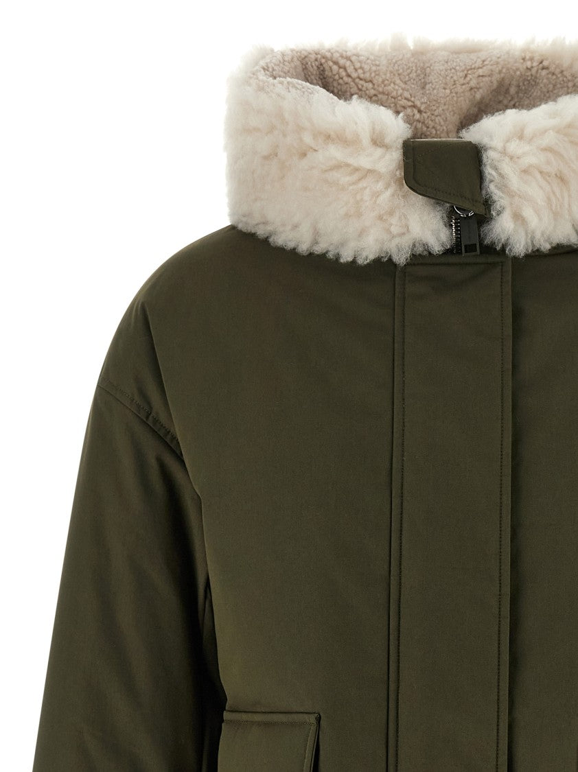 Yves Salomon Merino Shearling Hooded Parka