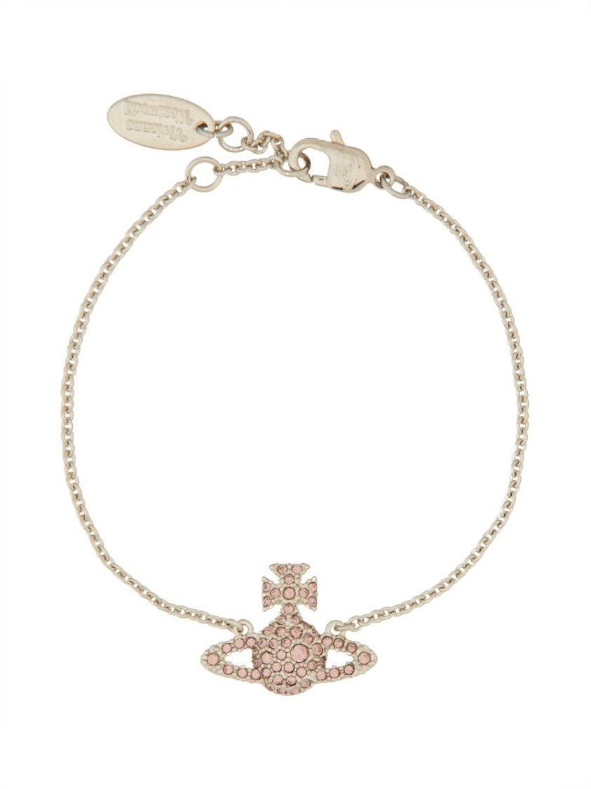 Vivienne Westwood Delicate Silver Bracelet With Orb Emblem