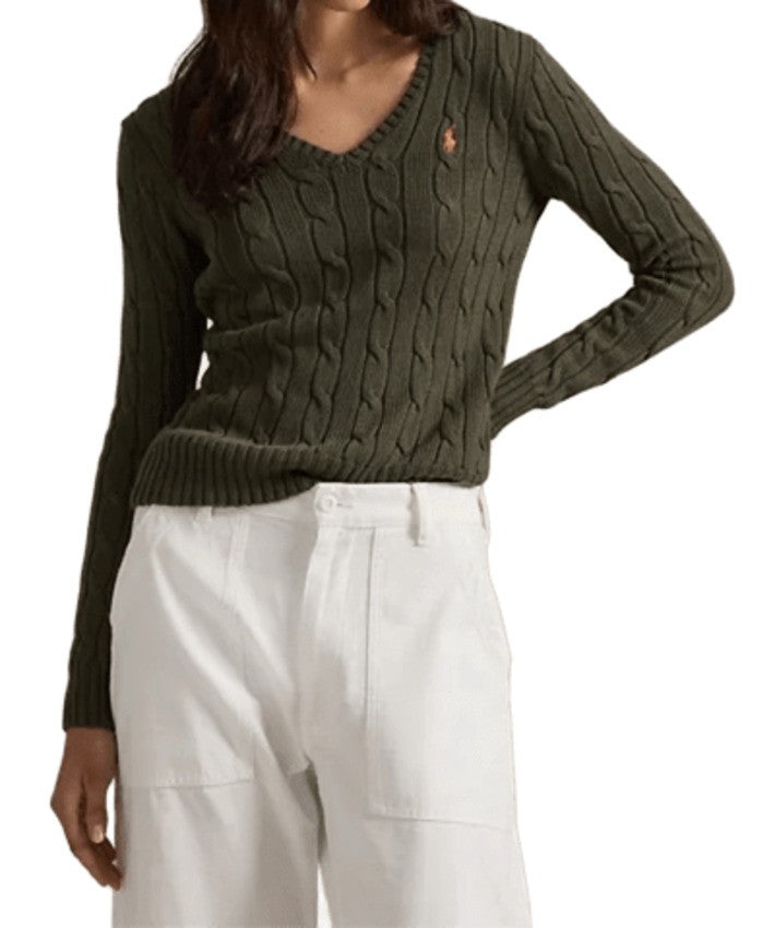Polo Ralph Lauren Harvest Olive Cable-Knit Sweatshirt