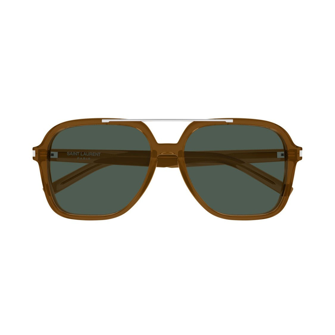 Saint Laurent Oversized Square Frame Sunglasses With Silver Accents