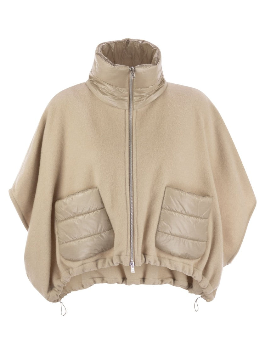 Herno Resort Poncho In Wool And Cashemre