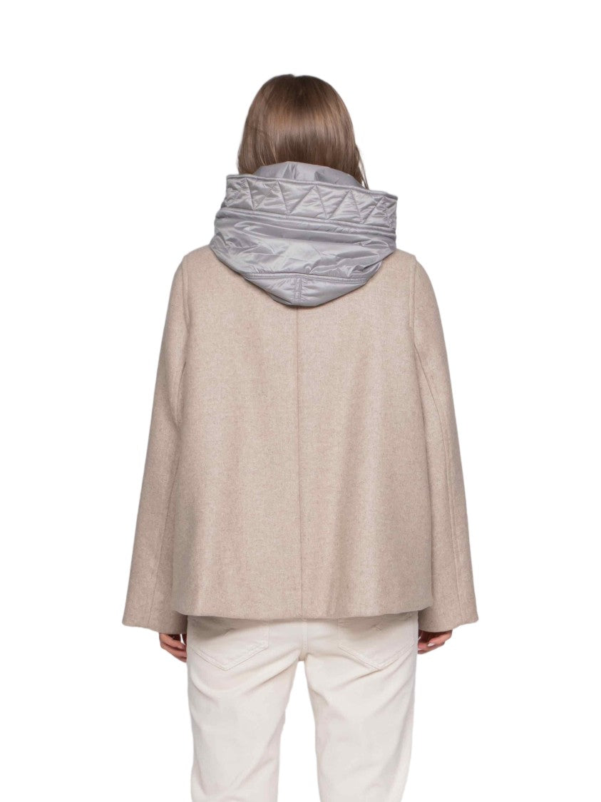 Fay Short Jacket With Toggle Closure And Padded Collar