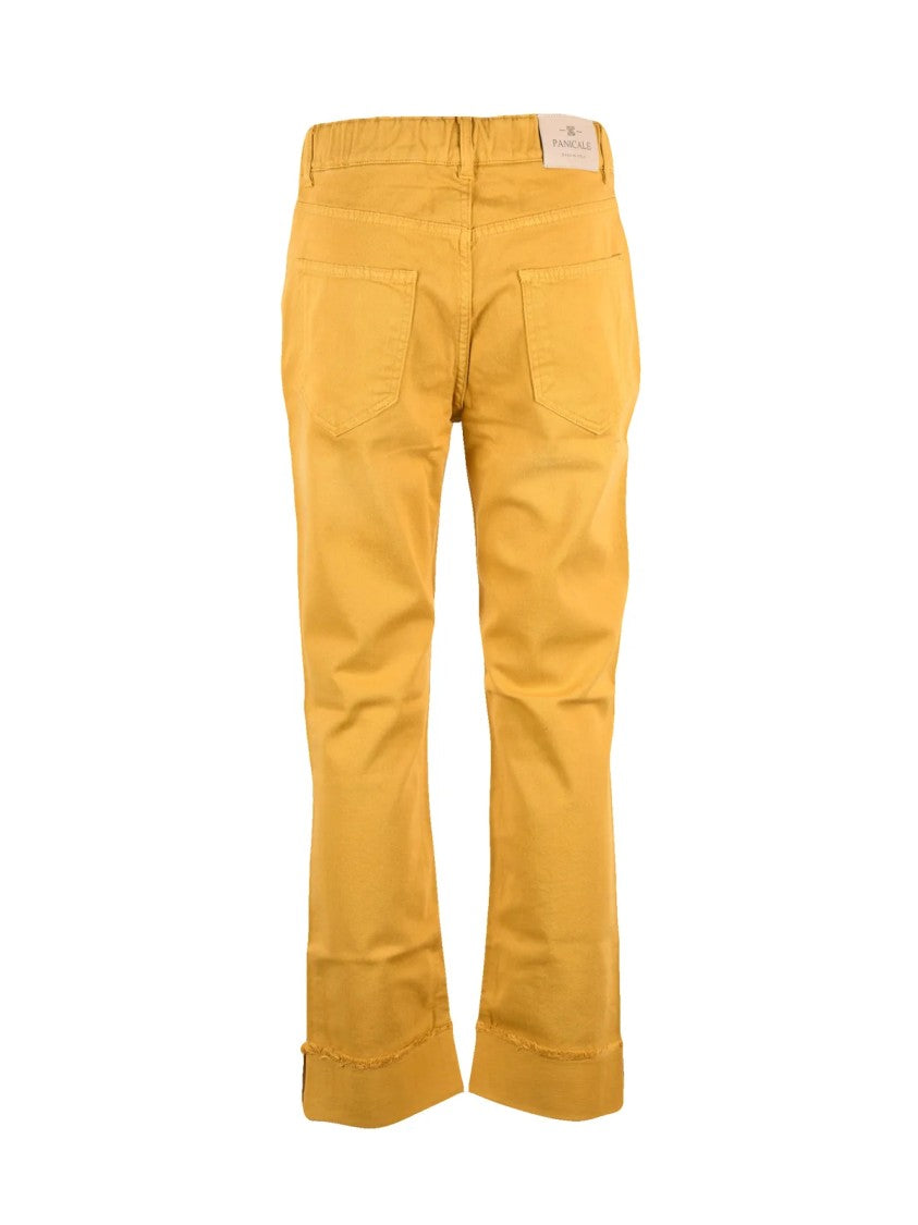 Panicale Yellow Slim-Fit Stretch Cotton Chino Pants