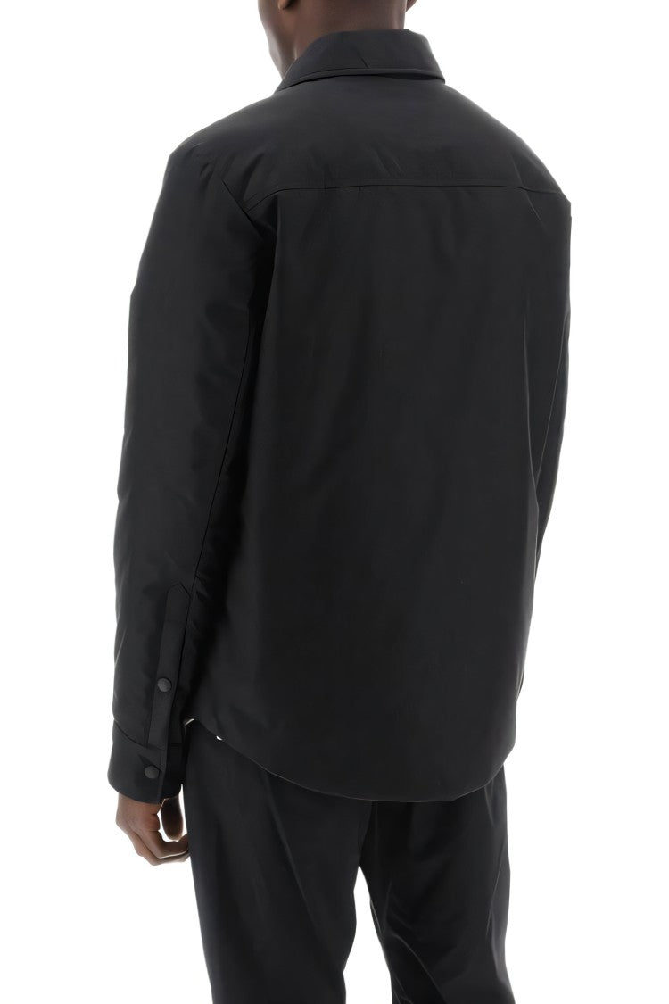 Moncler Classic Black Padded Shirt With Tailored Fit And Subtle Logo Embroidery