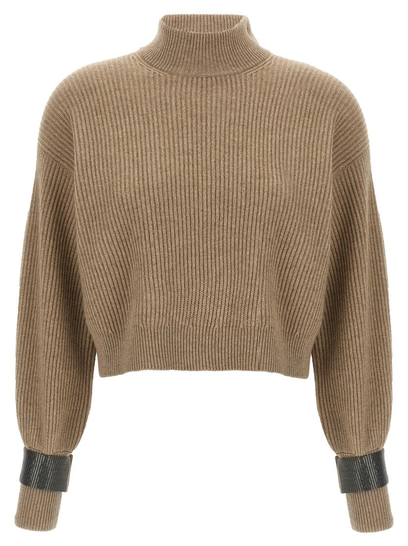 Brunello Cucinelli Monile Crop Cuff Sweater