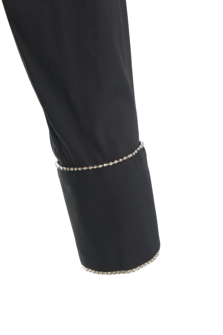 Himon's Long-Sleeve Blouse With Rhinestone Embellishments And Tailored Fit