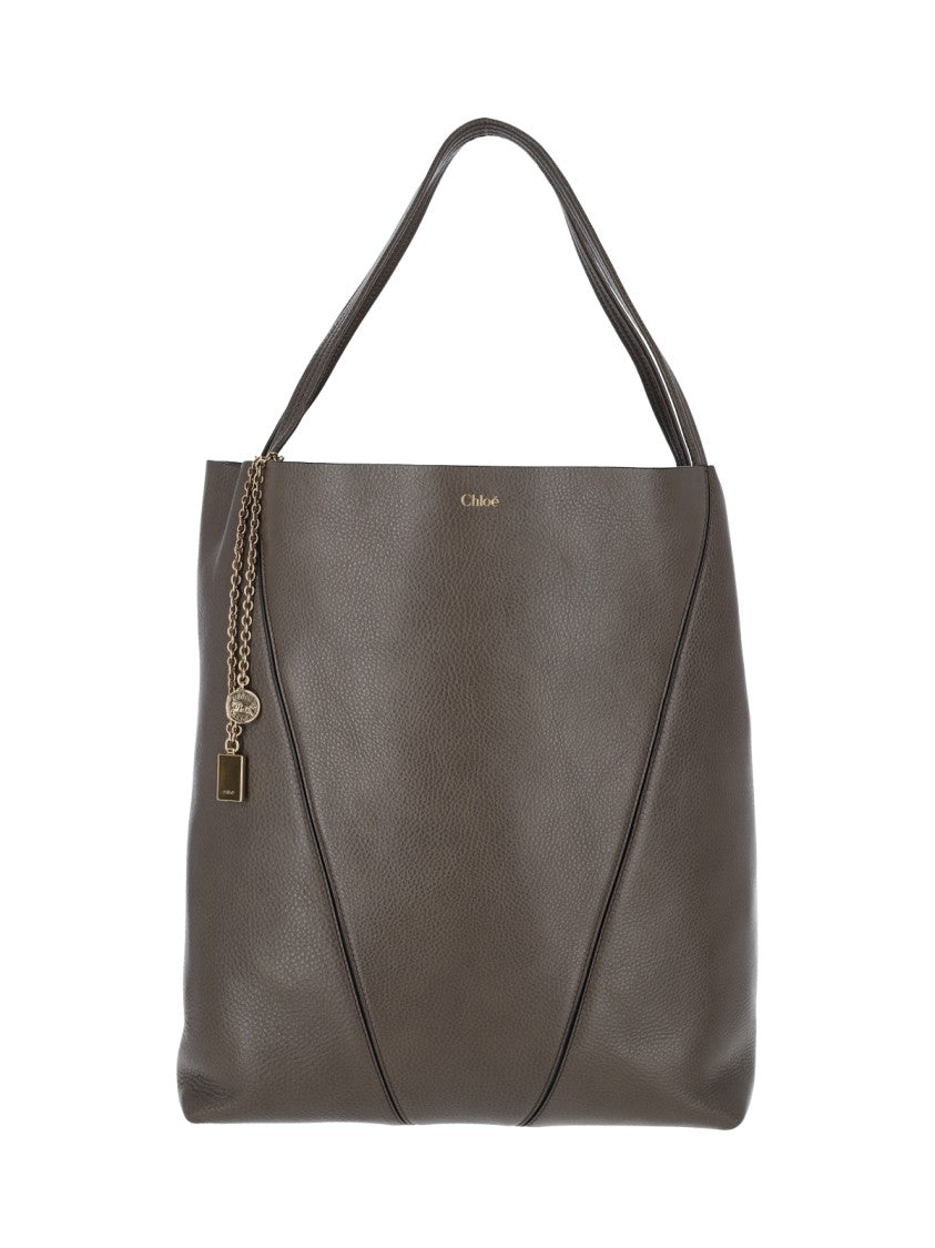 Chloé Grey Spin Textured Leather Tote