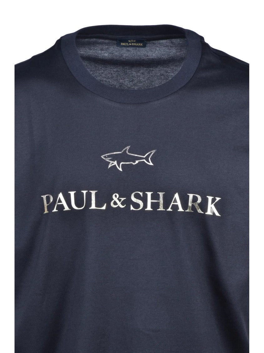 Paul & Shark Black Gold Shark Cotton T-Shirt