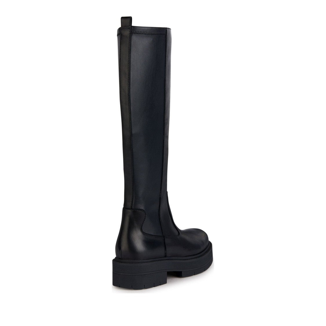 Geox Black Spherica Ec7 Textured Sole Zipper Leather Boots