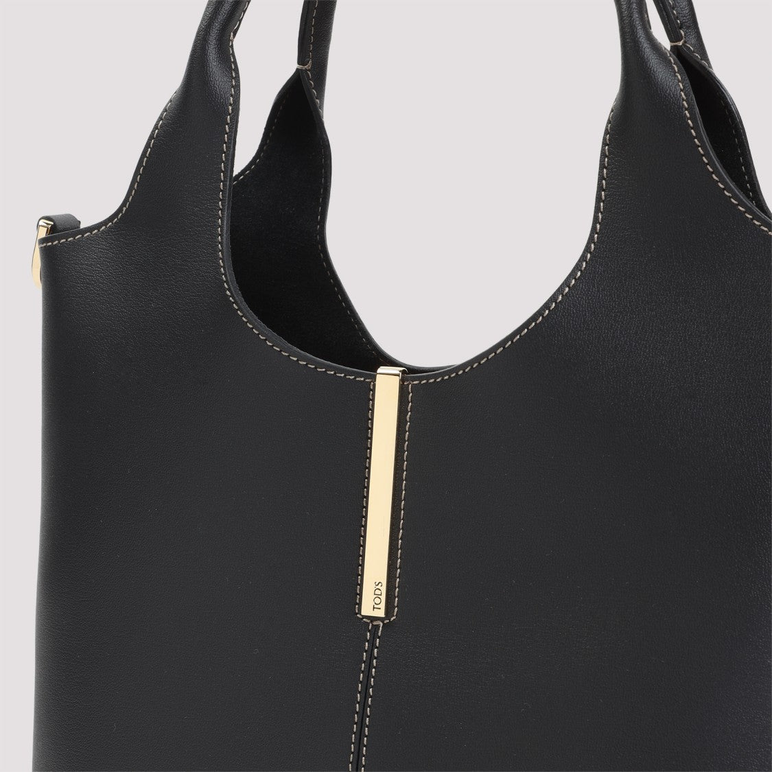Tod's Structured Black Leather Shoulder Bag