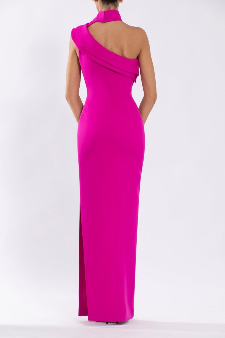 Saiid Kobeisy Crepe, Off-Shoulder Dress With Beading