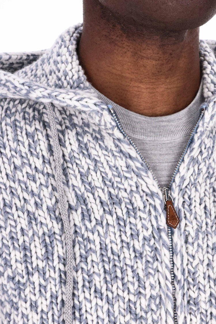 Eleventy Mouliné Full Zip Cashmere Hoodie