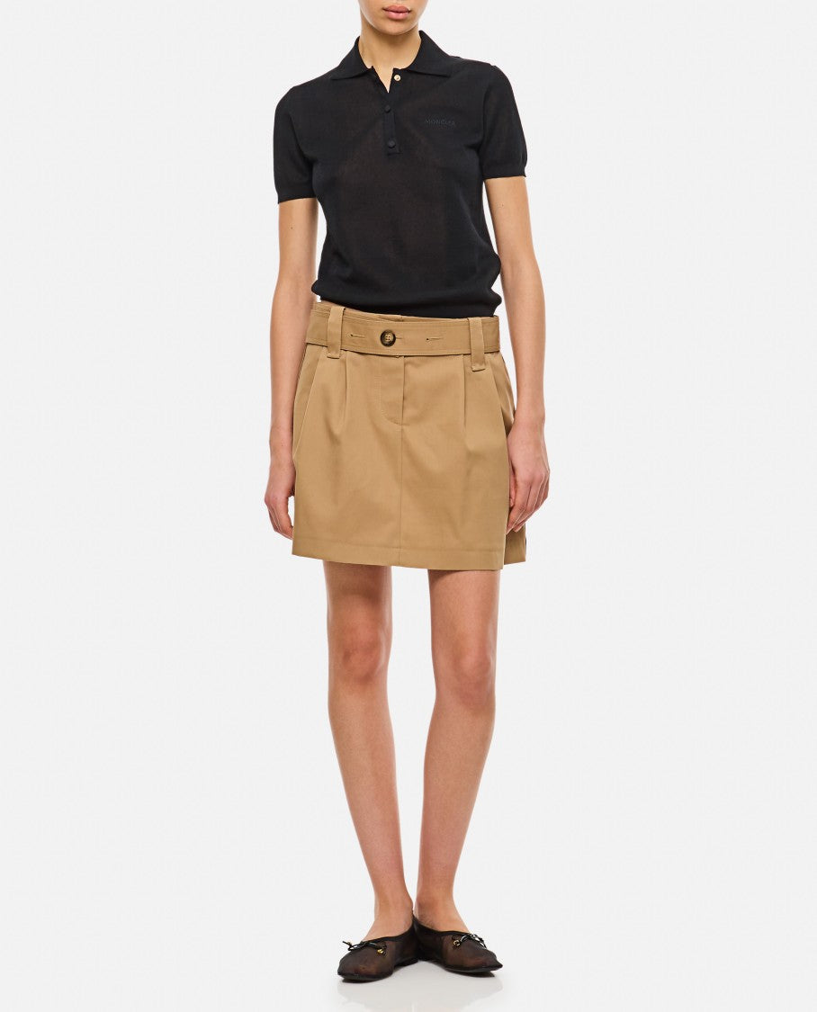 Moncler Semi-Transparent Black Polo Shirt