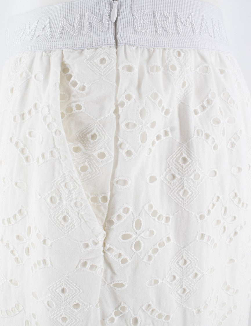 Ermanno Firenze Off White Skirt With Cut-Out Details