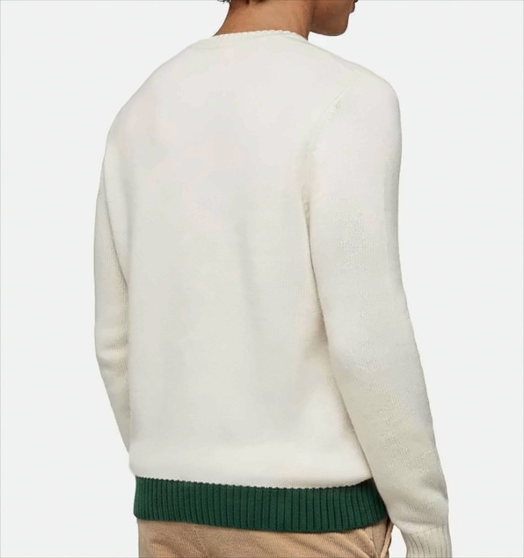 Mc2 Saint Barth Cream Sweater With Bold Graphic Design