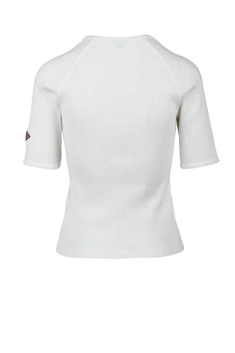 Bottega Veneta Shaped Rib-Knit Top - White
