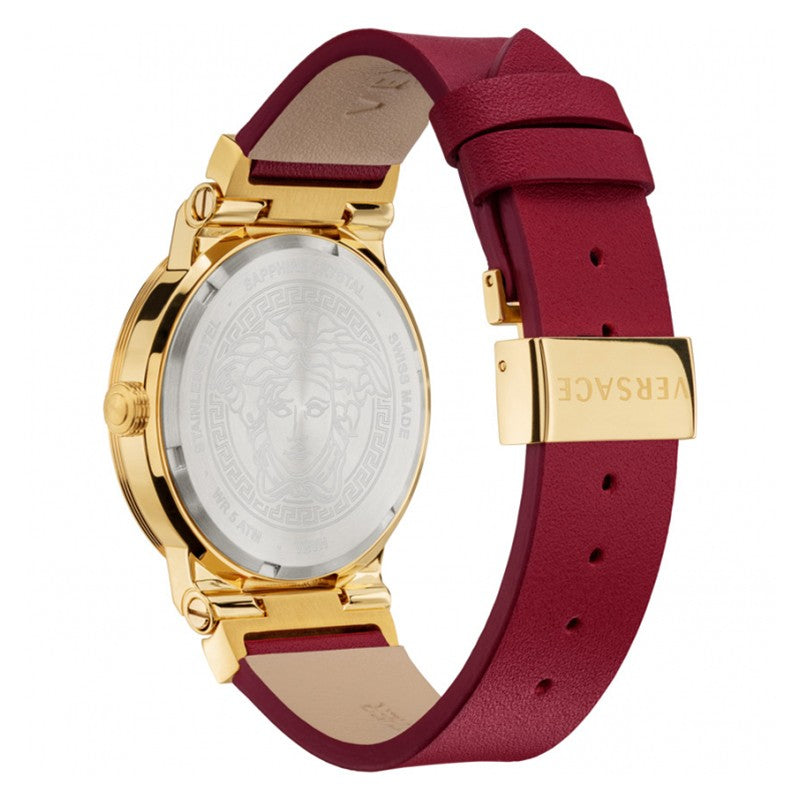 Versace Versace Greca Logo 38Mm Quartz Watch With Magenta Strap