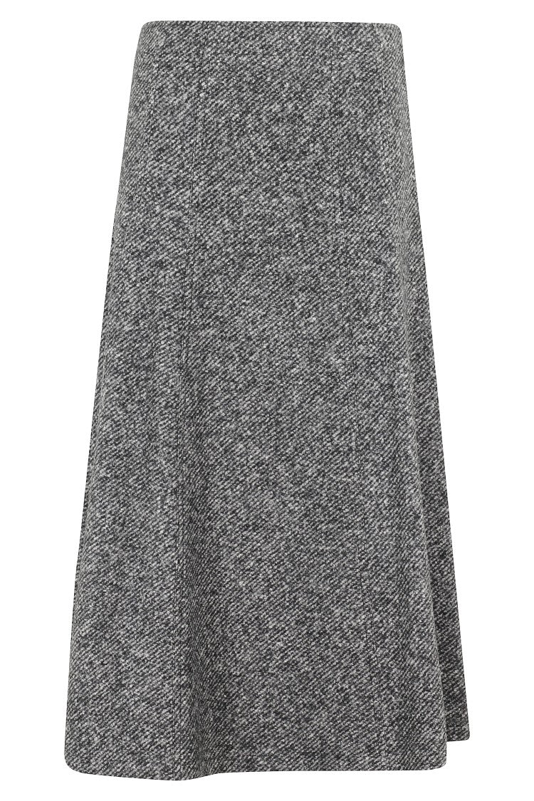 Seventy Flared Midi Skirt With Textured Finish
