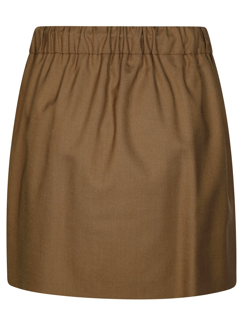 Max Mara Straight Silhouette Mini Skirt With Braided Drawstring