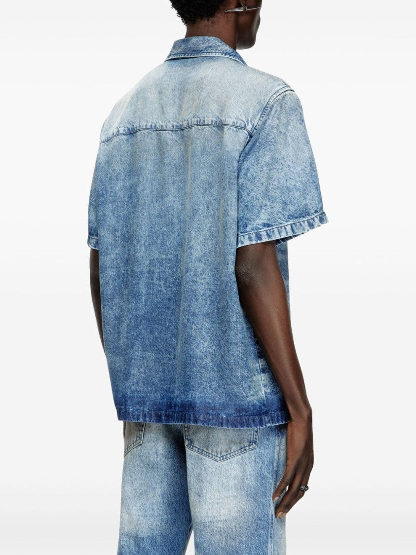 Diesel Faded Indigo Blue Denim Shirt